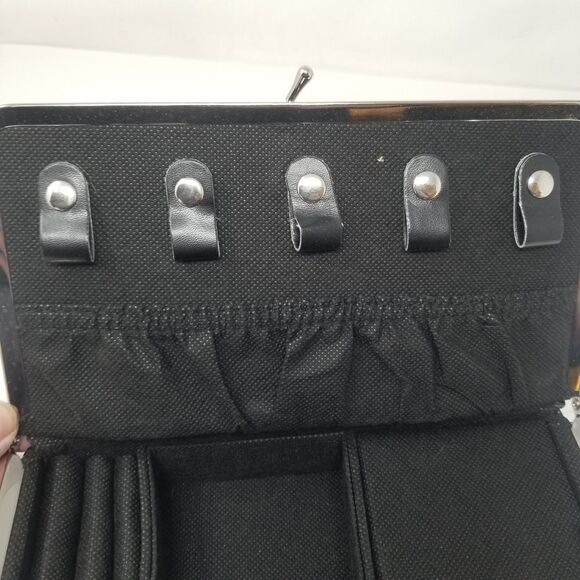 BLACK FAUX LEATHER JEWELRY CASE. - Picture 3 of 12
